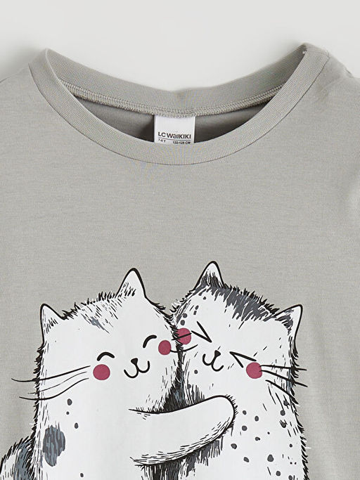 Пижамный комплект Bisiklet Yaka Kız Çocuk Baskılı Pijama Takım