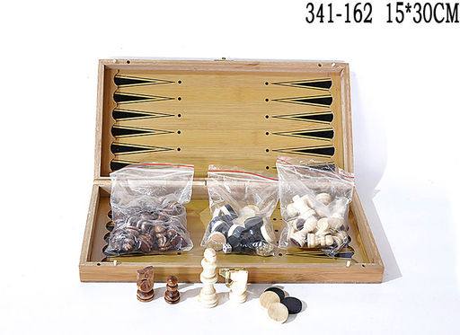 Игра настольная 3 в1 Нарды шахматы шашки / 341-162 /уп 36/ - Галеонтрейд фото 2