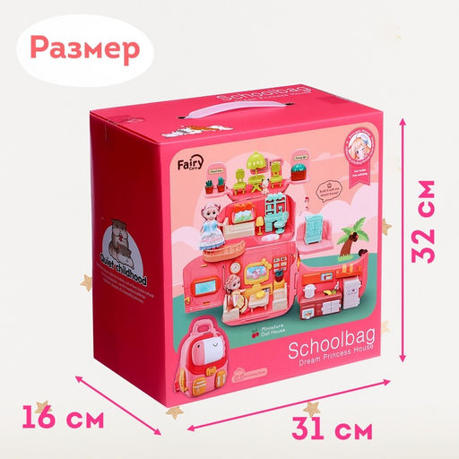 Кукольный домик «Рюкзачок» с куклами, мебелью и аксессуарами