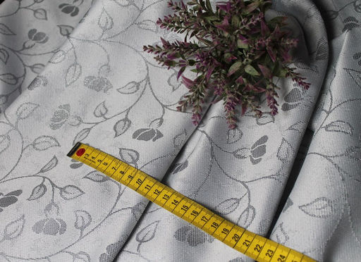 Арт. 13088/1/PB/170, СЕРЕБРИСТЫЕ ЛИСТОЧКИ, тефлоновая пропитка, ГОТОВЫЕ ШТОРЫ, ширина от 150 см x высота 180 см (на шторной ленте)