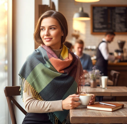 Платок из кашемира, мультицвет