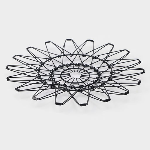 Фруктовница Доляна раскладная, 29×29×4.5 см, чёрная