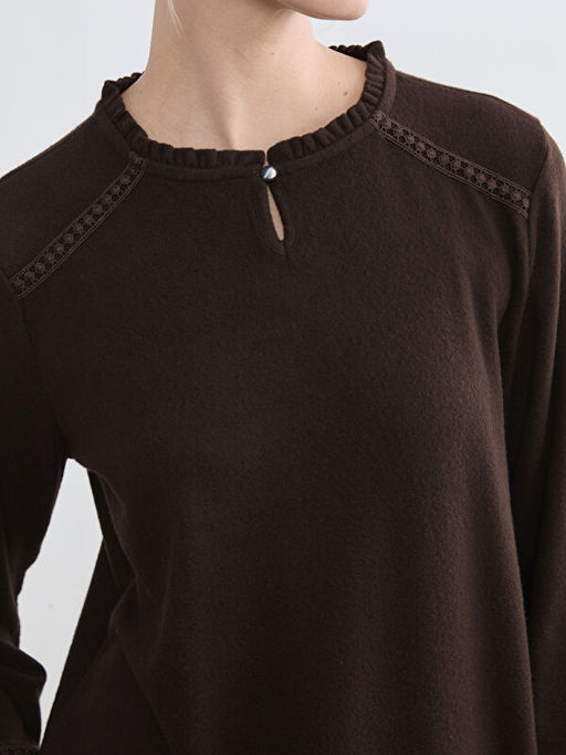 F?rf?rl? Bisiklet Yaka Nak??l? Bluz