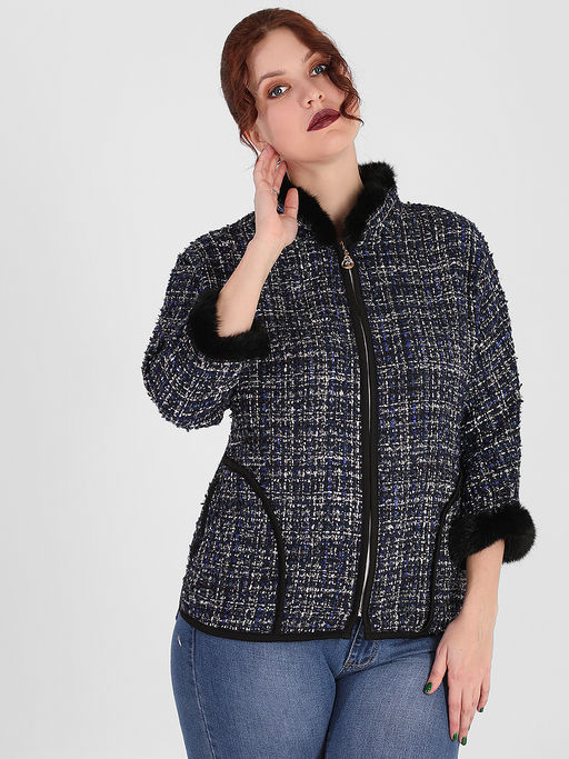 Жакет с меховой отделкой