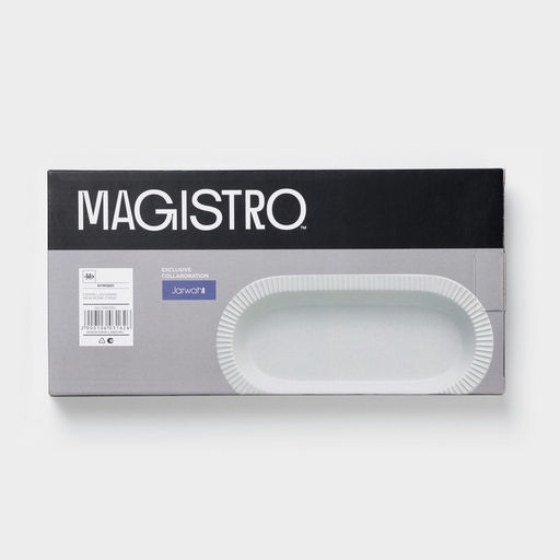 Блюдо Magistro Jarwah Lausanne, 31.7×14.5 см, фарфор, серое