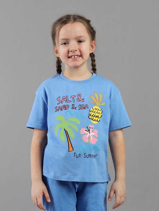 CRB wear / CSKG 64103-42K Футболка для девочки,синий/Ex.Cherubino