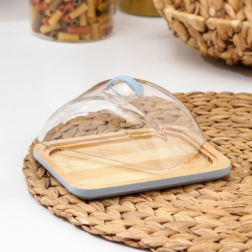 Маслёнка Heaven, 14×10×5 см, бамбук, крышка пластик, МИКС