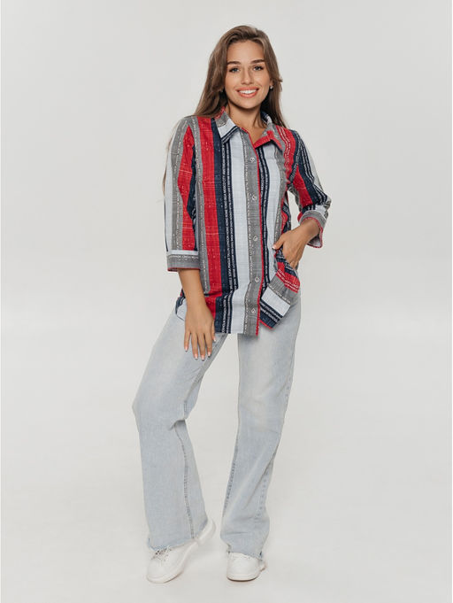 Жанетта туника женская (полоса синий) - Lovetex фото 61