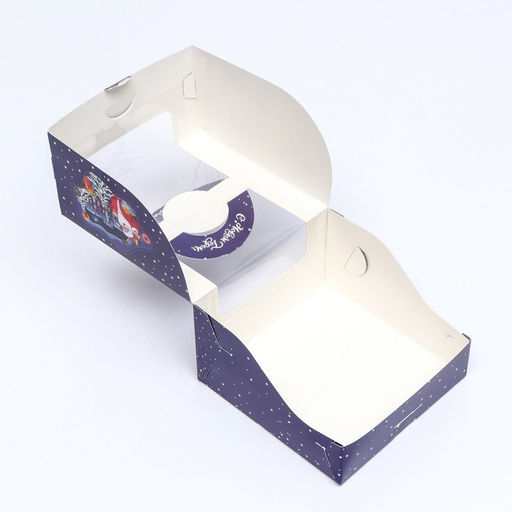 Цена за 5 шт. Коробка под бенто-торт с окном Новогодняя ночь, 14 х 14 х 8 см - Simaland фото 9