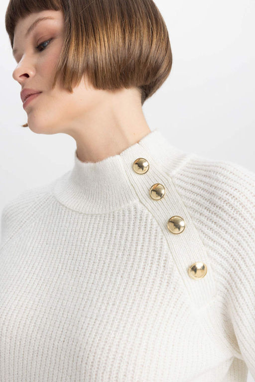 Свитер с полуводолазкой свободного кроя - Defacto фото 5