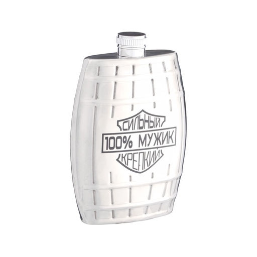 Фляжка 100% мужик, нержавеющая сталь, 180 мл, 6 oz
