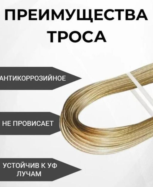 Трос металлополимерный, трос для белья 2.0mmx20m - Family фото 3