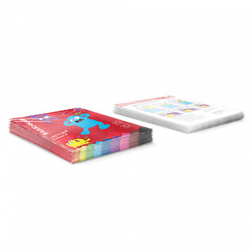 Цена за 10 шт. Цветная бумага односторонняя на клею ErichKrause, Jolly Friends, А4, 10 листов, 10 цветов, игрушка-набор для детского творчества