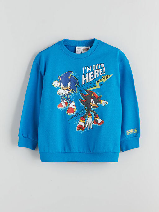 Sonic Bask?l? Erkek ?ocuk Sweatshirt