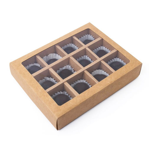 Коробка складная под 12 конфет, крафт, 19 х 15 х 3,6 см - UPAK LAND фото 4