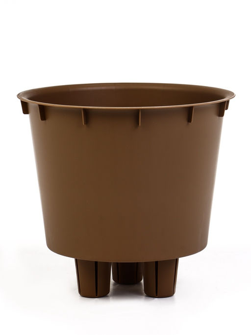 Кашпо для цветов «Микрит», 3.7 л, d=22 см, h=20 см, со вставкой, пластиковое, бежевое