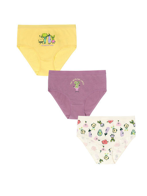 PELICAN, трусы для девочек, Молочный/желтый/пыльно-розовый фото 3