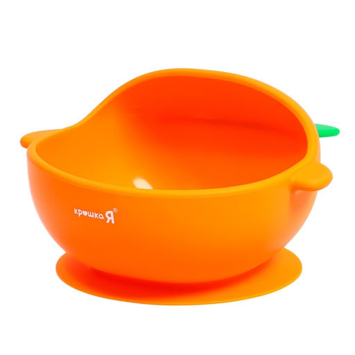 Набор для кормления, миска и ложка, пищевой силикон, оранжевый