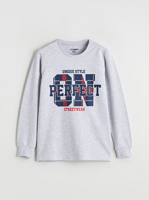 Bask?l? Erkek ?ocuk Pijama ?st