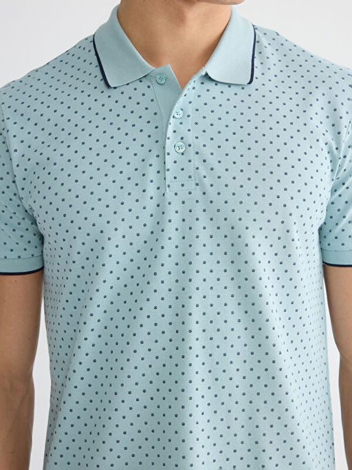 Polo Yaka Desenli Pike Erkek Ti??rt