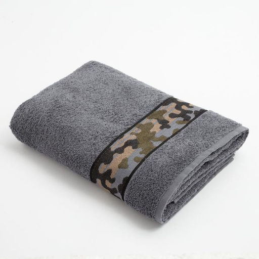 Полотенце махровое Love Life Милитари 70?130 см, цв. графит, 100% хлопок, 360 г/м?