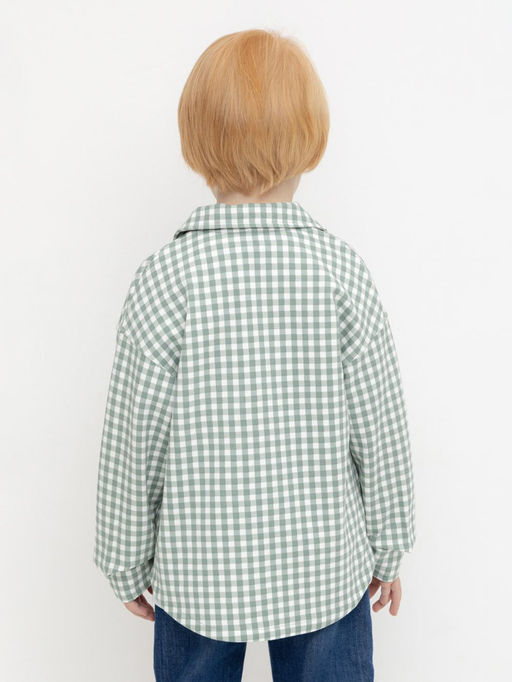 КР 302567/полынь клетка на сахаре рубашка для мал