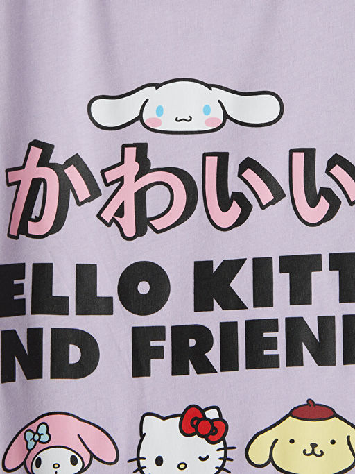 Bisiklet Yaka Hello Kitty Bask?l? K?z ?ocuk Ti??rt - Waikiki фото 3