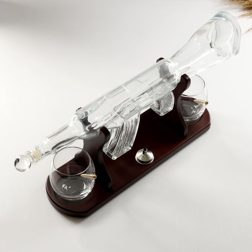 Мини-Бар Автомат, на подставке, на 2 персоны, штоф - 800 мл, стаканы 330 мл, 53?7?23 см, стекло, дерево