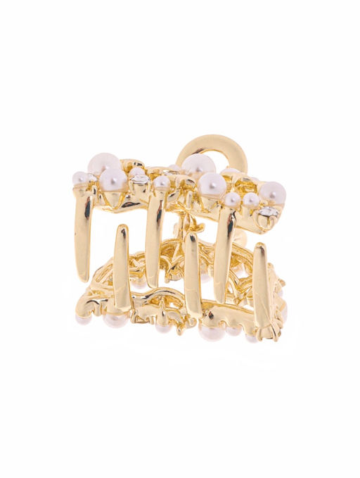 Цена за 6 шт. Крабик для волос «Саманта галант», дуга, 3 см, золото