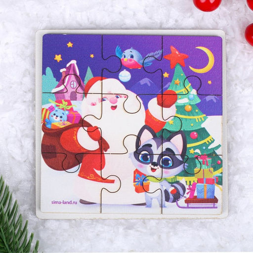 Новогодние пазлы Дедушка Мороз - Лесная мастерская фото 2