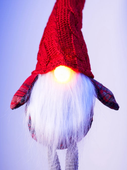 Фигура текстиль «Гном в красном» 55 см, 1 LED, от батареек AG13×3, свечение тёплое белое