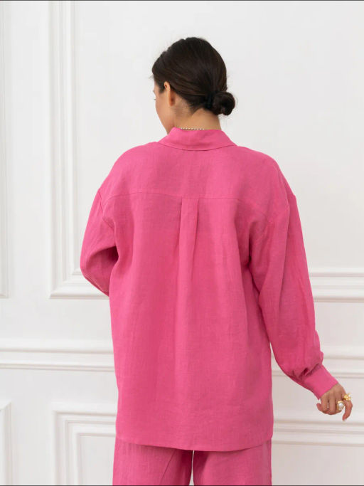 Рубашка женская Лён Белый - Modamica фото 17