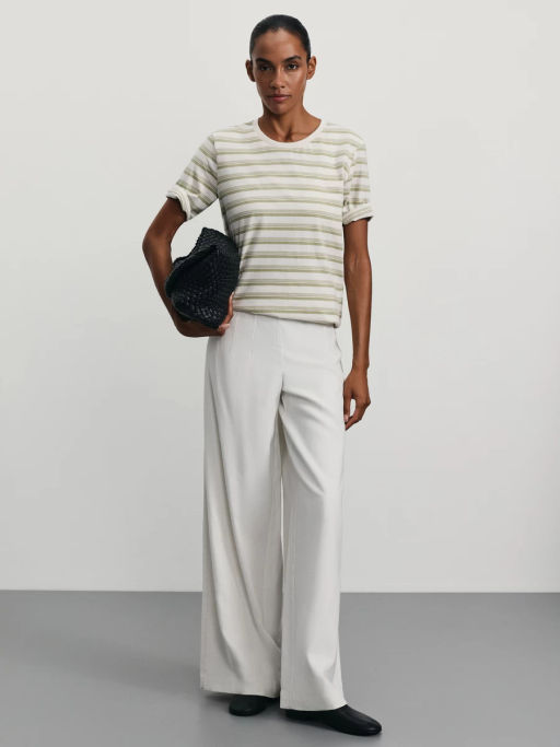 Футболка в полоску из хлопка / Zarina  фото 2