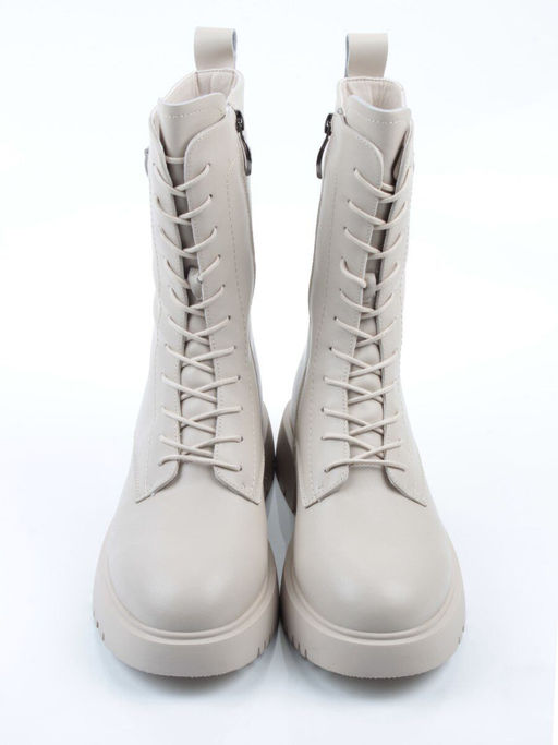 04-PAM366-2Z LT. BEIGE Ботинки зимние женские (натуральная кожа, 100% шерсть)