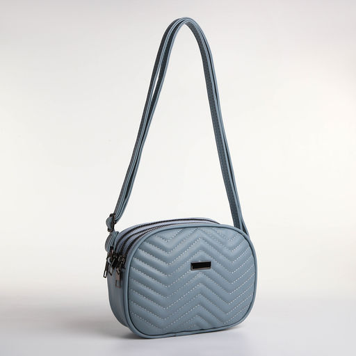 Сумка женская кросс-боди на молнии, цвет серо-синий - Simaland фото 4