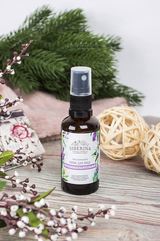 Тоник для лица противовоспалительный 50 мл - Siberina фото 3