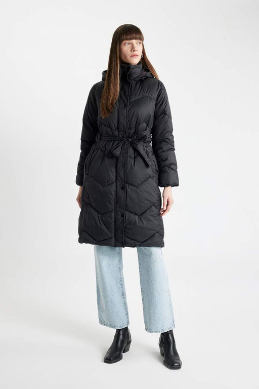 Водонепроницаемая узкая парка с капюшоном Relax Fit - Defacto фото 2