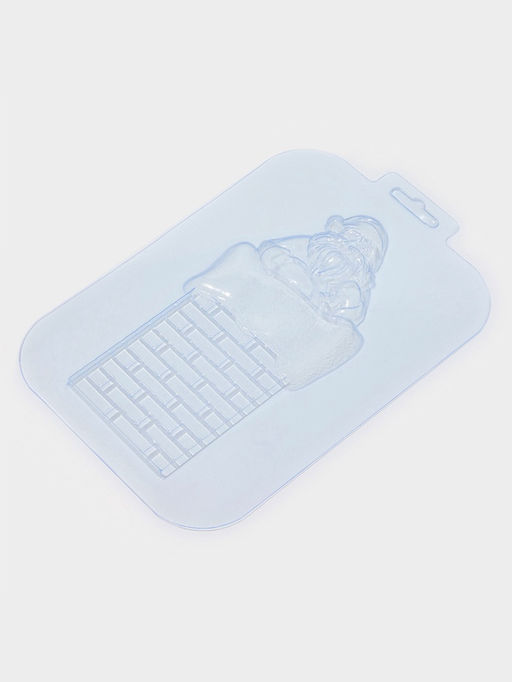 Цена за 2 шт. Форма для шоколада Санта на трубе, размер изделия 17?8,3?1 см, пластик, прозрачная - Simaland фото 2