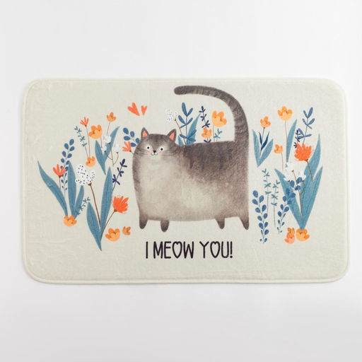 Коврик для ванной Этель I meow you, 80×50 см, велюр