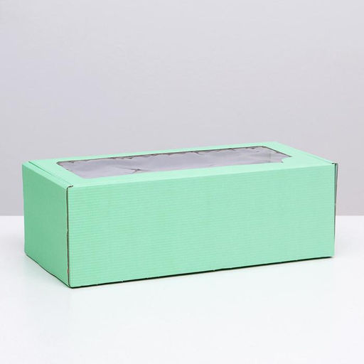 Цена за 5 шт. Коробка самосборная, с окном, мятная, 16 х 35 х 12 см МИКС - UPAK LAND фото 6