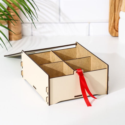 Деревянная шкатулка для чайных пакетиков 17,9х15,6х7,4 см - Simaland фото 3