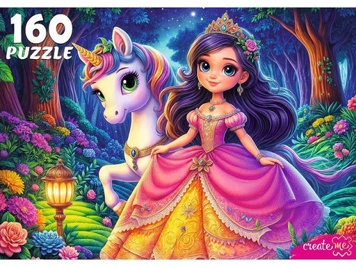 Puzzle 160 элементов "Принцесса и ночной единорог" (Ф160-4544)