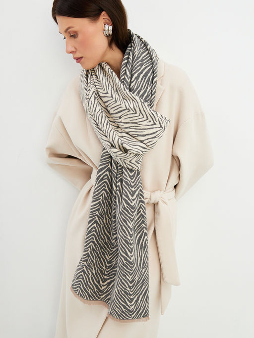 В составе шерсть и кашемир! теплый двусторонний палантин - Tantino фото 11