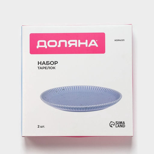 Тарелки Доляна Коралл, d=25.9 см, набор 2 шт., фарфор, голубые  фото 5