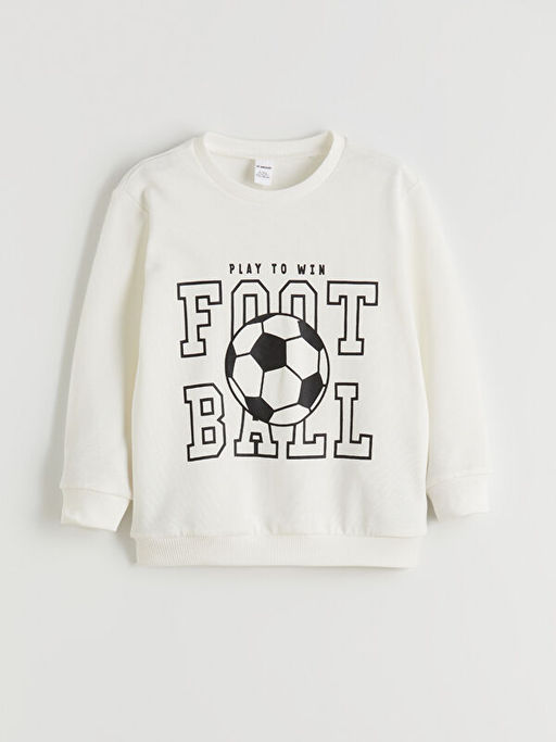 Bask?l? Erkek ?ocuk Sweatshirt