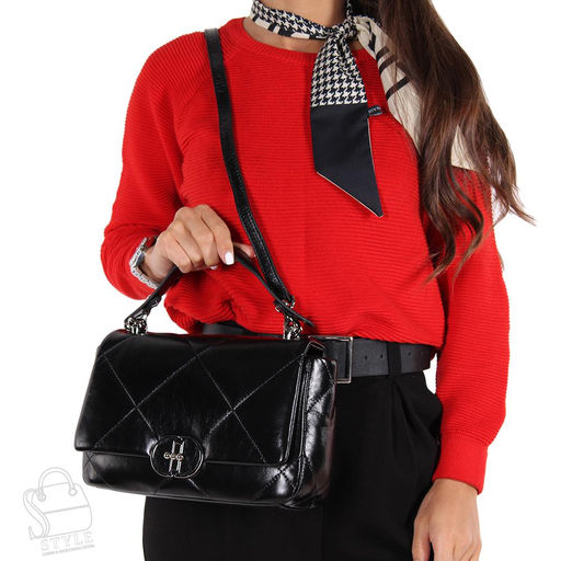 Сумка женская кожаная 1055TH black Polina&Eiterou/50 в Новосибирске
