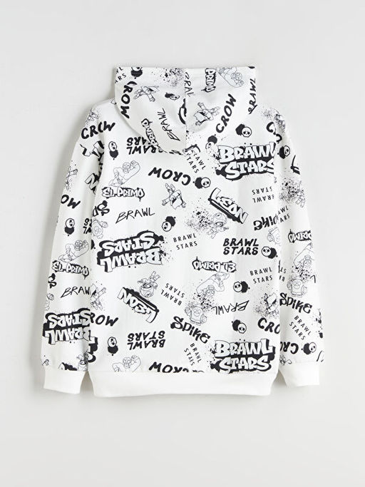 Kap??onlu Brawl Stars Bask?l? Erkek ?ocuk Sweatshirt