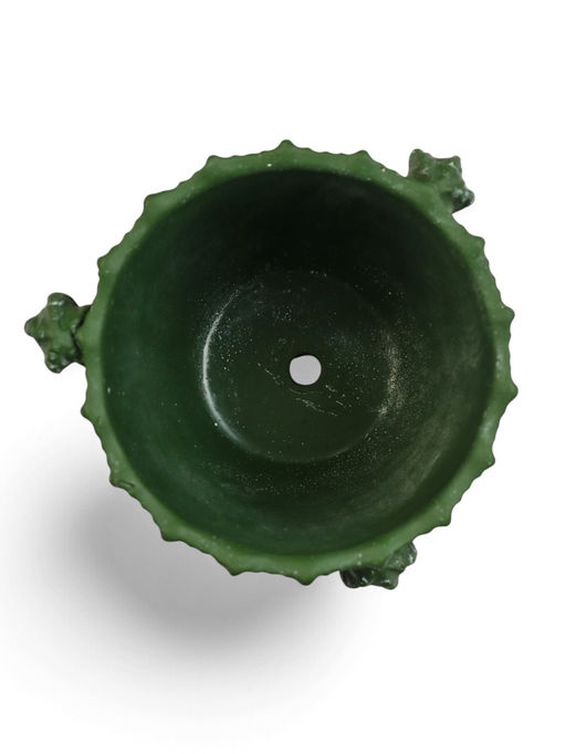 Декоративный горшок для цветов «Кактус», 1 л, 13×16×14 см, керамический, зелёный