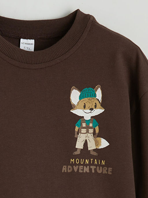 Bisiklet Yaka Bask?l? Erkek ?ocuk Ti??rt