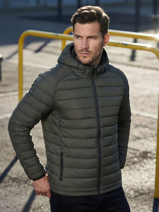 Куртка мужская гибридная стёганая с капюшоном с графеновой подкладкой черного цвета 9621_1Ch - Mtforce фото 36